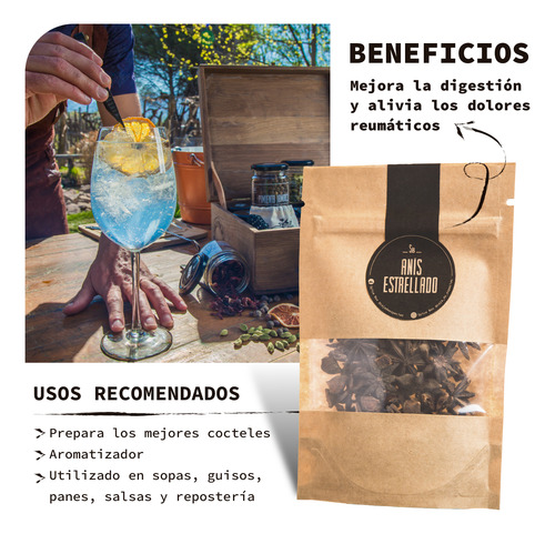 Anis Estrellado Entero Hierba Medicinal 35 Grs Spice Box P