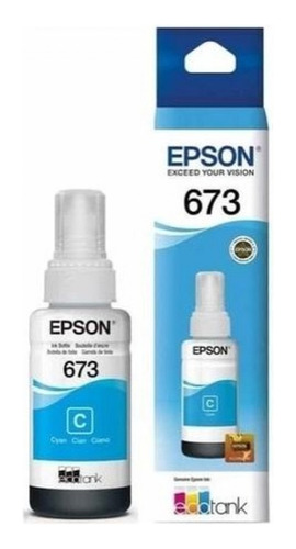 Refil De Tinta Epson Original 673 Ciano L800 L805 L810 L850