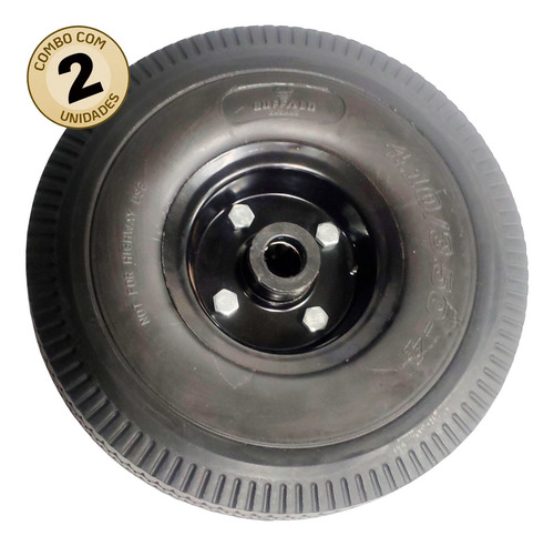 Imagem 2 de 10 de 2 Roda Pneu Maciço 4.10 3.50 X 4 Com Rolamento Rolete 100 Kg