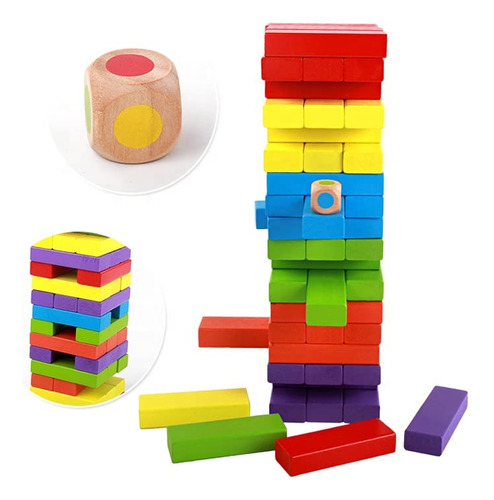 Juego De Mesa Torre Tambaleante De Bloques De Madera