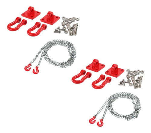 - 2 Unids / Set Rc Crawler 1:10 Gancho De Remolque Y Cadena