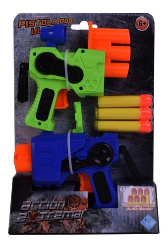 Imagen 4 de 6 de Pistola Duo Ultimate Lanza Dardo X 2 El Duende Azul Jlt 7481