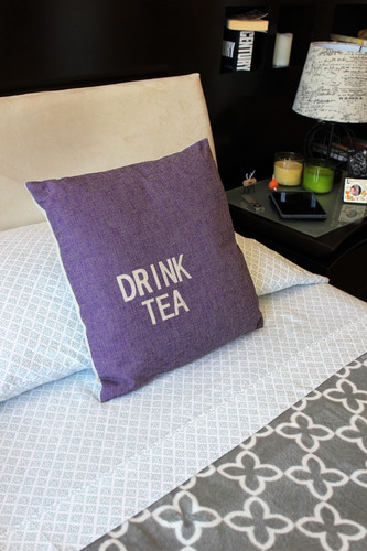 Imagen 2 de 3 de Cojín Decorativo Algodón/poliéster 45x45 Modelo Drink Tea