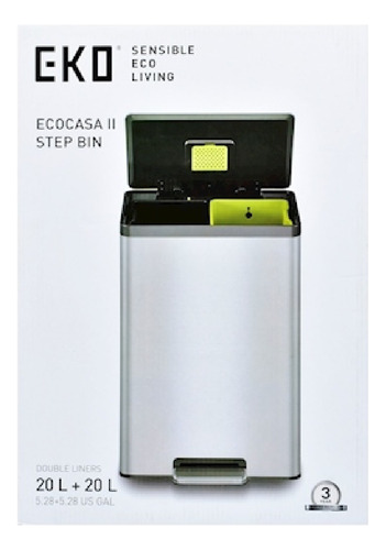 Bote De Basura De Acero Inoxidable Con Tapa 40 L