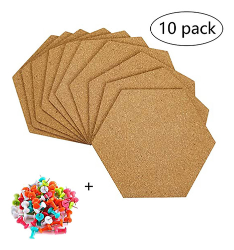 Tablero De Mensajes Hexagonal De Corcho, Foto, Adhesivo Para