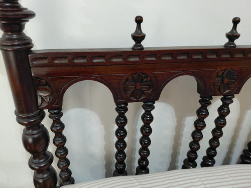 Cama 2 Plazas Matrimonial Antiguo De Madera Madera Oscuro (Usado)