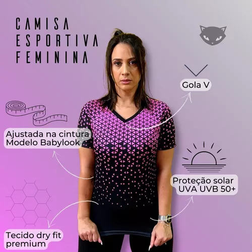 Combo 3 Camisetas Uv Feminina Blusa Treino Esportes Mulher