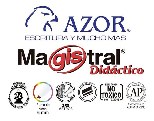 8 Marcadores Magistral Didactico P/ Pizarron Blanco Surtidos