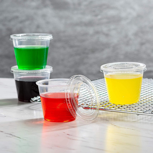 Juego 200 Vasos Desechables De Plástico Transparente Postres