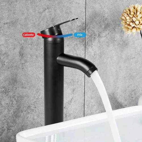 Llave Mezcladora Monomando Fregadero Lavabo Grifo Baño Negro