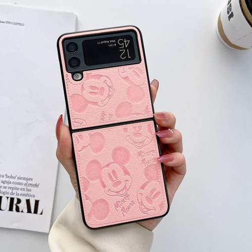 Funda Capa Mickey Leather Para Galaxy Z Flip 5 4 3 6 Z Flod 2 3 4 5 6 Find N2 N3 X Flip Xiaomi Mixflip Mix Flip