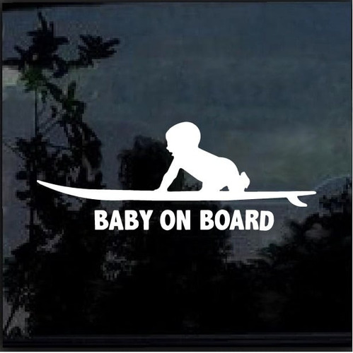 Vinilo Adhesivo Deco Bebe A Bordo Baby On Board Surf 15