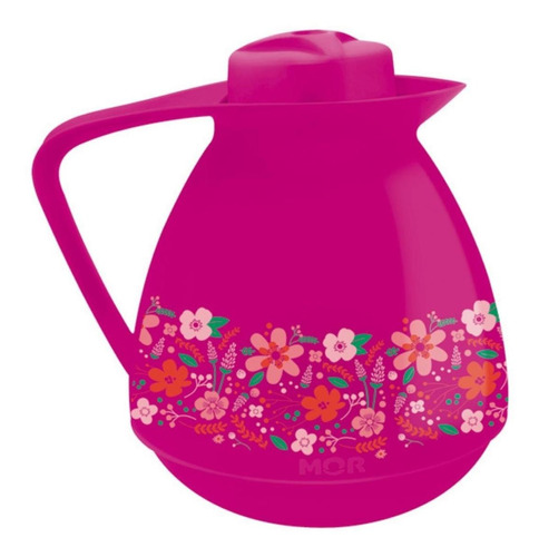 Bule Amare 650ml Decorado Rosa - Mor Cor Rosa pink