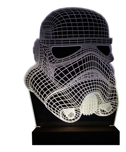 Lámpara Acrílico Led Star Wars Trooper Velador 220v Regalo