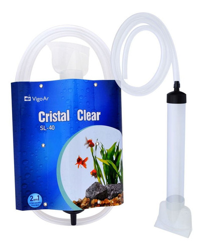 Sifão 2 Em 1 Limpa Cascalho Cristal Clear Sl-40 Vigoar