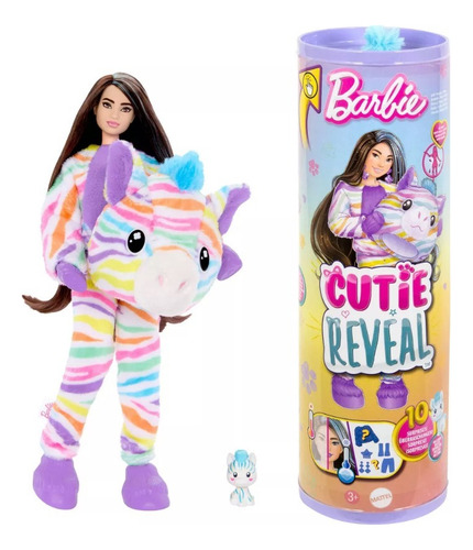 Muñeca Barbie Cutie Reveal Color Wow Cebra