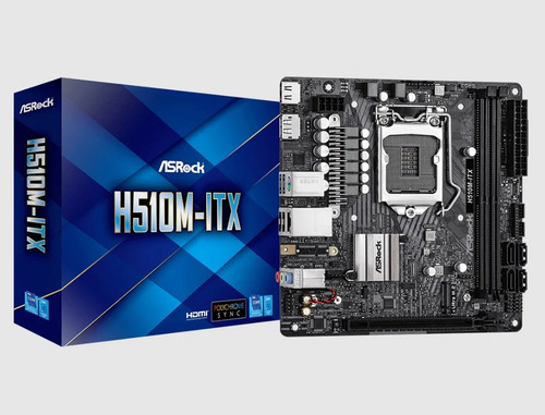 Placa-mãe ASRock H510M-ITX – Mini-ITX, LGA 1200, 2x DDR4 até 64GB