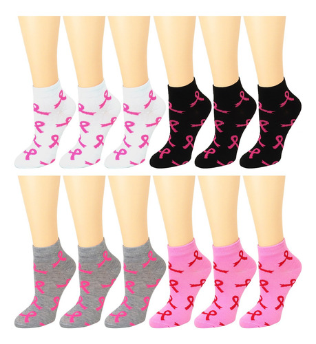 12 Calcetines De Tobillo Mujer Varios Colores Talla 9-11