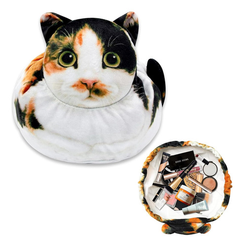 Organizador De Maquillaje, Bolsa De Cosmeticos -gato Calico