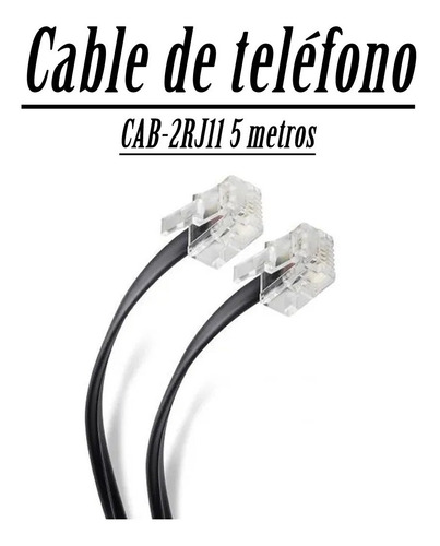Cable De Telefono 4 Hilos Cam-2rj11 5m