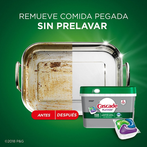 Cascade Platinum Detergente En Cápsulas P/ Lavavajillas 48pz