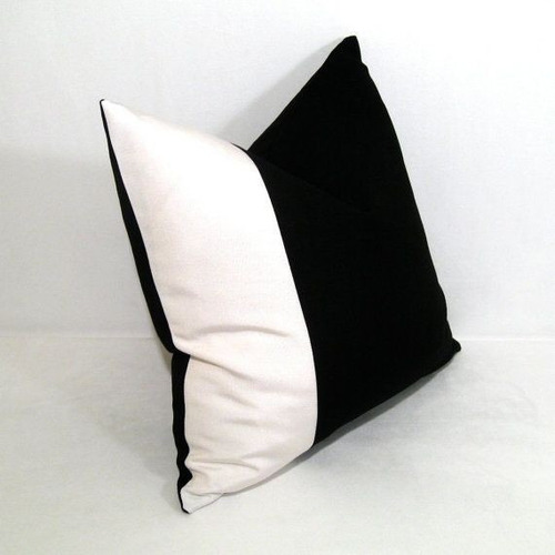 Funda For Cojin Blanco Y Negro Velvet Con Cierre