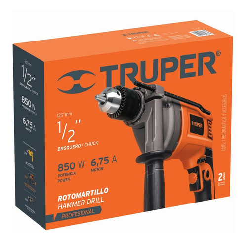 Taladro Rotomartillo Truper Roto-1/2a9 850 W