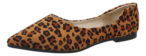 Zapatos Individuales Con Estampado De Leopardo Para Mujer, C