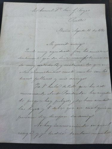 Carta Del Presidente Miguel Miramón 1860 Firmada