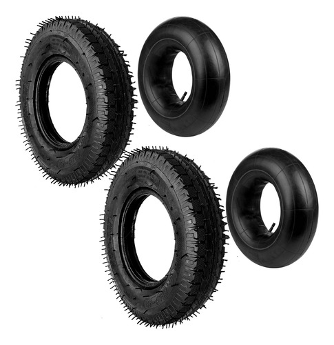 Par Pneu Universal 4.00-8 Com Câmaras 2 Pneus 2pc