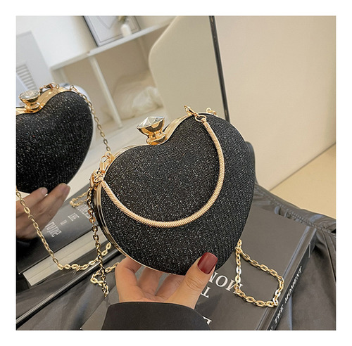 Bandolera Con Forma De Corazón Y Diamantes Incrustados