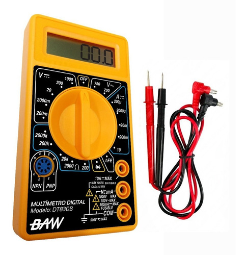 Multimetro Digital Tester Tension Voltaje Baw Dt830b 