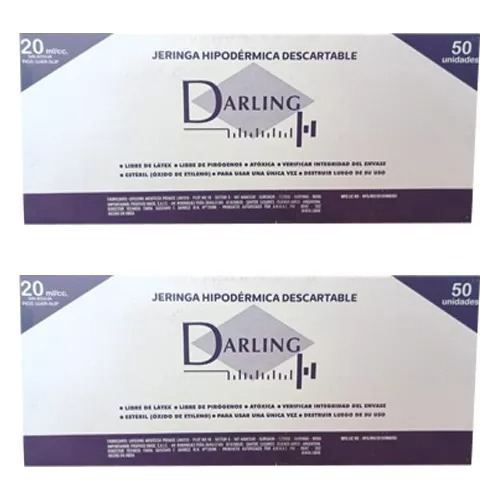 Jeringas De 20 Ml Darling Nuevas Caja X 50 Unidades