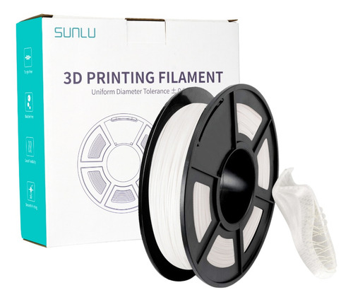 Filamento Tpu Flexible 1.75 Mm Sunlu 0.5 Kg Color Blanco