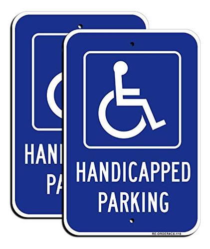Señal De Estacionamiento Discapacitados, Paquete De 2,...