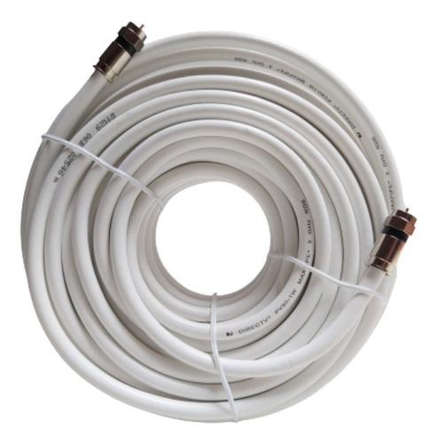 Cable Coaxial Chipa Rg6 X 50 Mts Blanco Con Conectores