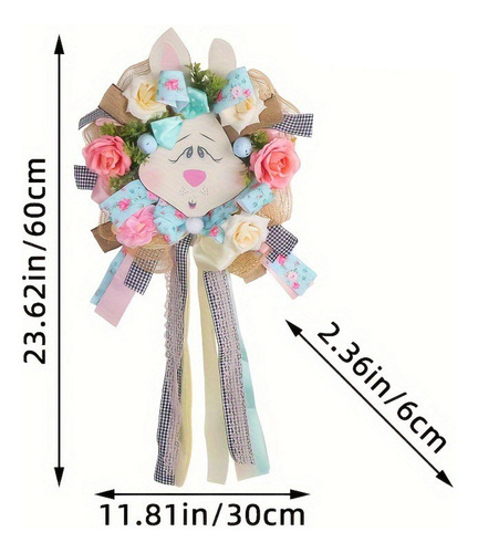 Adorno Colgante De Corona De Conejo De Pascua, Decoración