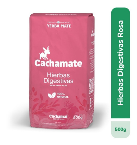 Yerba Mate Cachamate Con Mezcla De Hierbas Rosas X 500 Gr