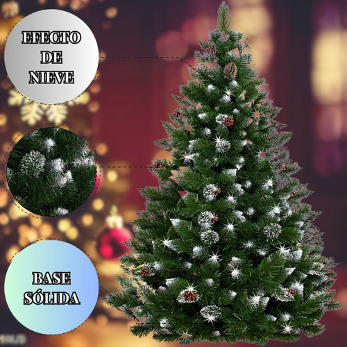 Arbol De Navidad Pino 190 Cm Artificial Nevado 800 Ramas Color Verde oscuro