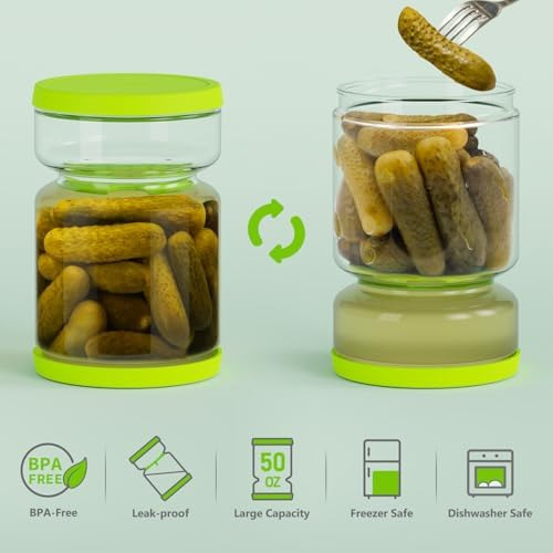 Recipiente De Vidrio Para Pepinillos Y Aceitunas, Tarro Herm