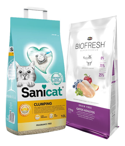 Biofresh Para Gato Adulto 7.5 Kg + Sanicat Clumping 10l