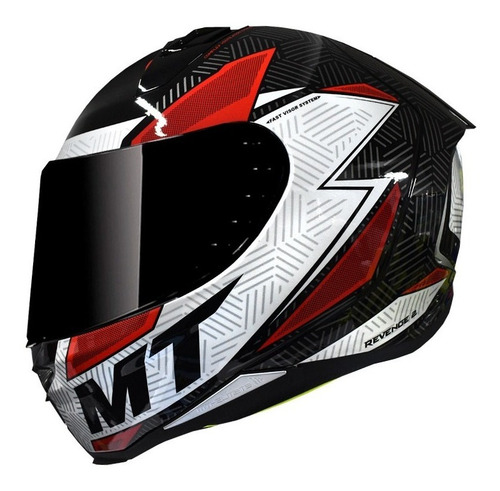 Imagen 2 de 4 de Casco Mt Revenge 2 Status Rojo Con Blanco Brillo Ml