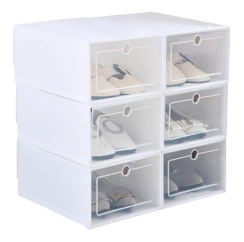 Organizador De Zapatos Apilables Pack X12 Blanco Hasta T.44