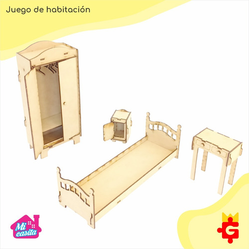 Imagen 6 de 10 de Muebles Para Casita Muñecas Barbie 16 Muebles En Fibro Fácil