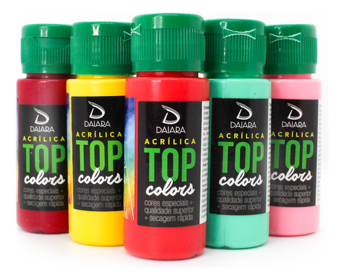 Kit 7x Tintas Top Colors 60ml Daiara Escolha As Cores Cor Sortido