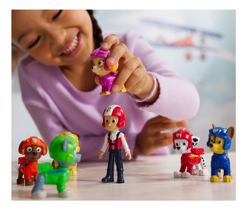 Paw Patrol: Air Rescue, Paquete De Figuras De Juguete Con 7 Figuras De Acción Coleccionables, Juguetes Para Niños Y Niñas A Partir De 3 Años