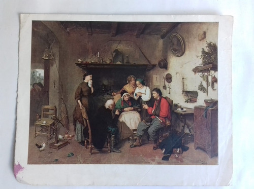 Lamina Domenico Induno Pintura Italia 26x20,5 Cm Arte 1850