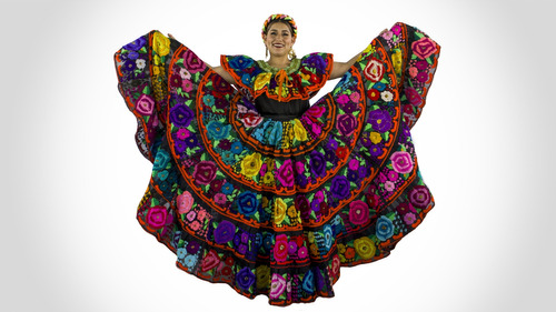 Traje Típico De Chiapas. Vestido De Chiapaneca Mujer