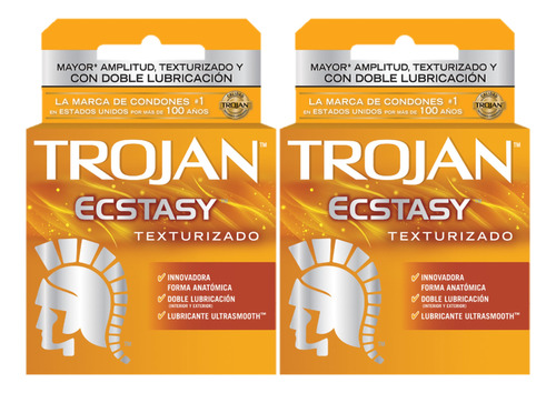 Condon Trojan Ecstasy Texturizado Latex Total 4 Condones