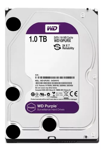 Disco duro interno Digital WD WD10PURX 1TB púrpura